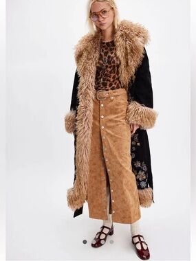 Free People We the Free Faux Suede Maxi Skirt